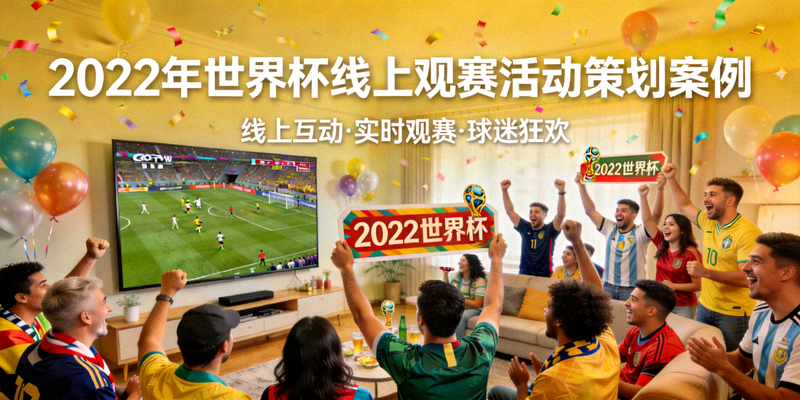 2022年世界杯线上观赛活动策划案例 - 众多球迷在屏幕前欢呼